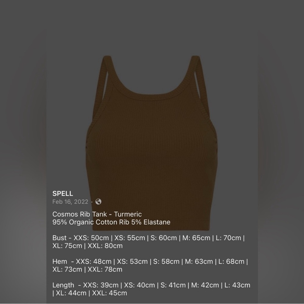 Spell Cosmos turmeric Ribbed Tank Top - Picture 4 of 6